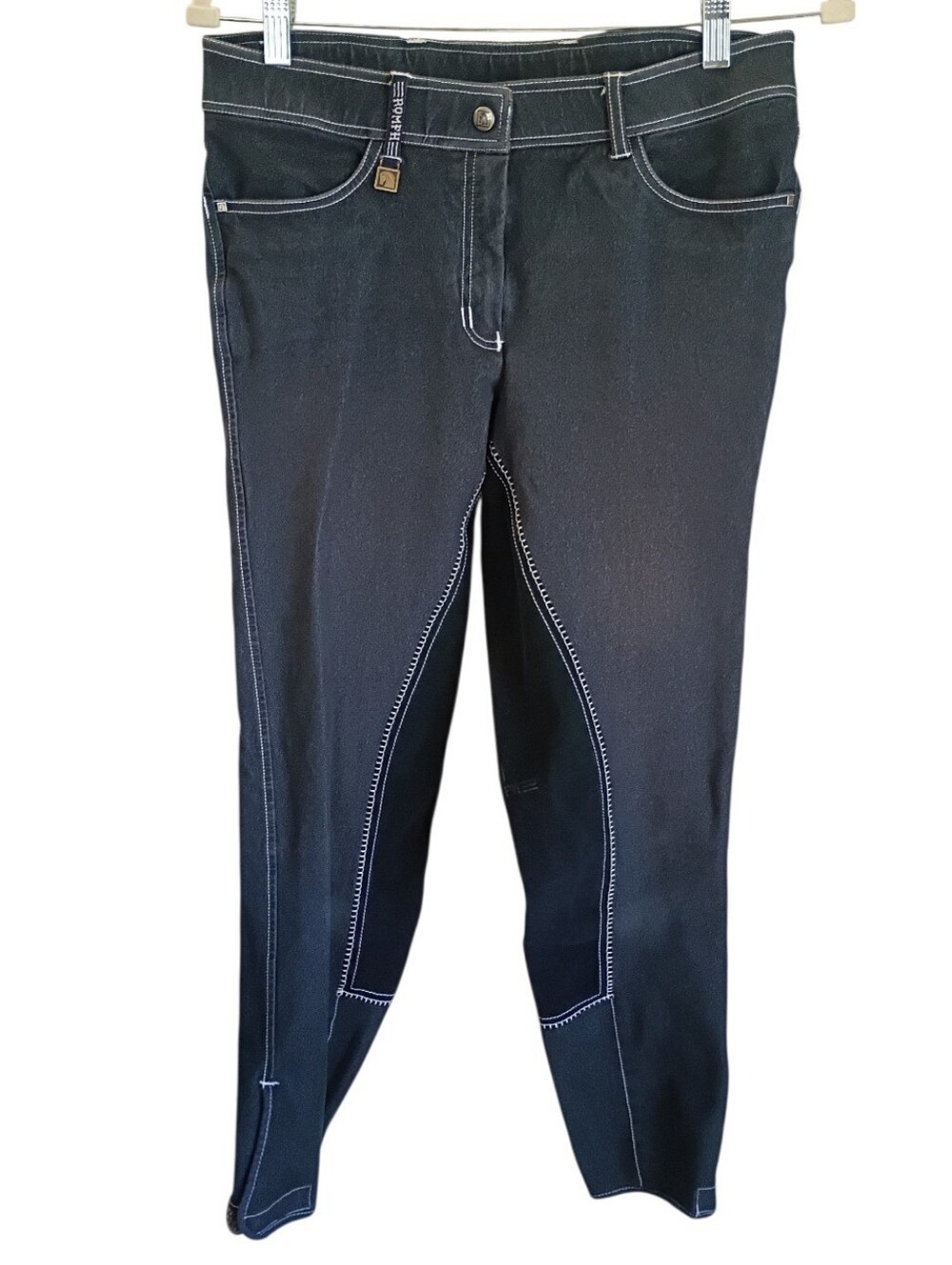Romph Breeches Women's Riding Denim Pants Stitch Trim Equestrian Horse Size 30 L